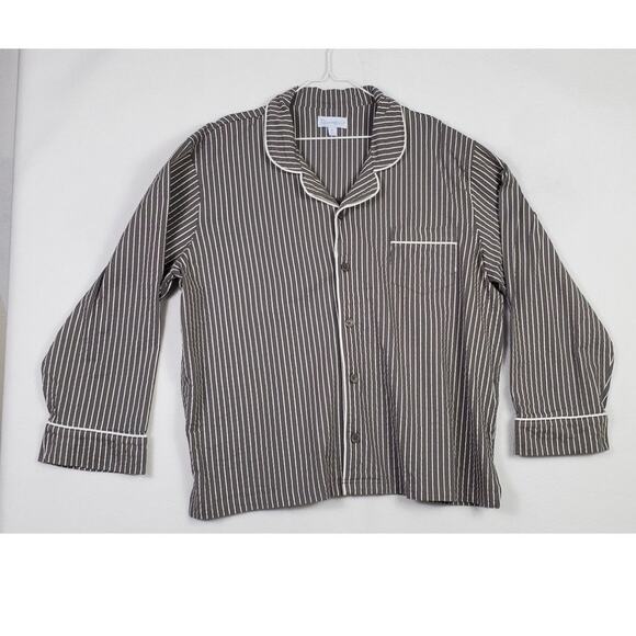 Pajamagram Gray Stripe Classic Button-Front Pajamas, Men Size XL PRE-OWNED - Picture 1 of 7